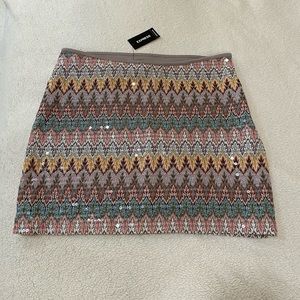 Express Knit Chevron Skirt